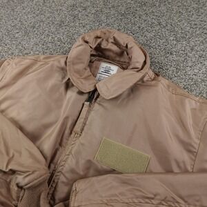 Military Jacket Mens L Beige Cold Weather Flyers 45/P Aramid Bomber Army Coat